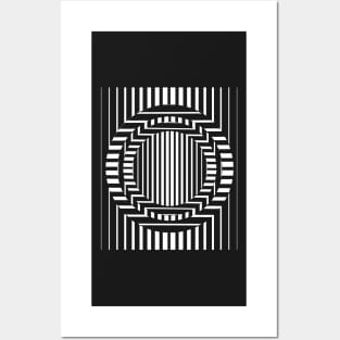 black and white Geometric abstract stripes Posters and Art